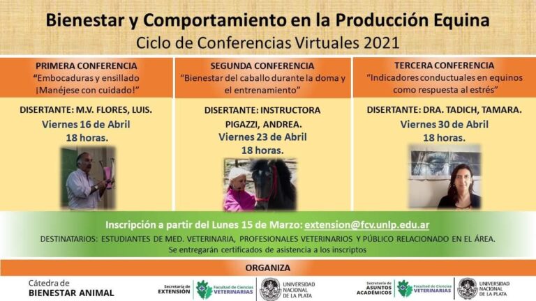Ciclo de conferencias virtuales 2021: Bienestar y comportamiento en la producción equina